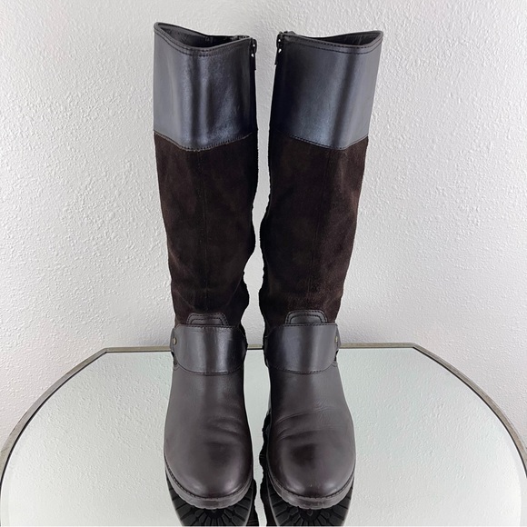 RALPH LAUREN Dark Brown Suede Leather Sulita Harness Tall Knee High Riding Boots - Picture 5 of 12